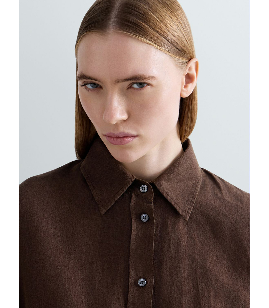 リネンオーバーサイズシャツ 詳細画像 コーヒー 5